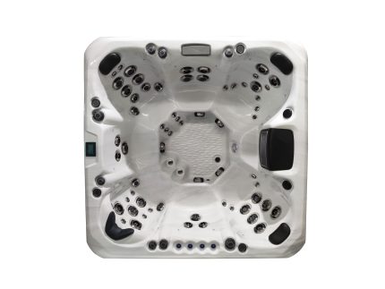 Гідромасажна ванна Superior Spa Oslo з видом зверху, біла чаша з 7 сидіннями і форсунками