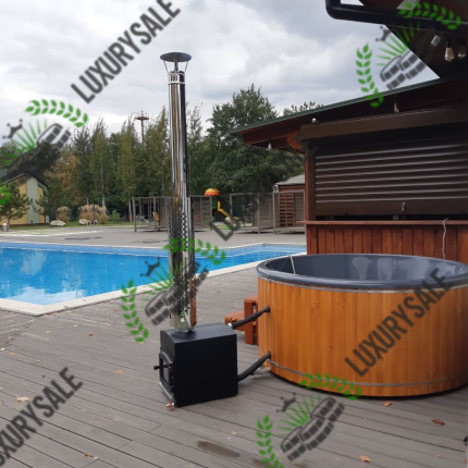 СПА купель Елегант плюс із сосни біля басейну