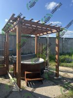 Спа купель Лакшері 6 гідро під дерев’яною перголою